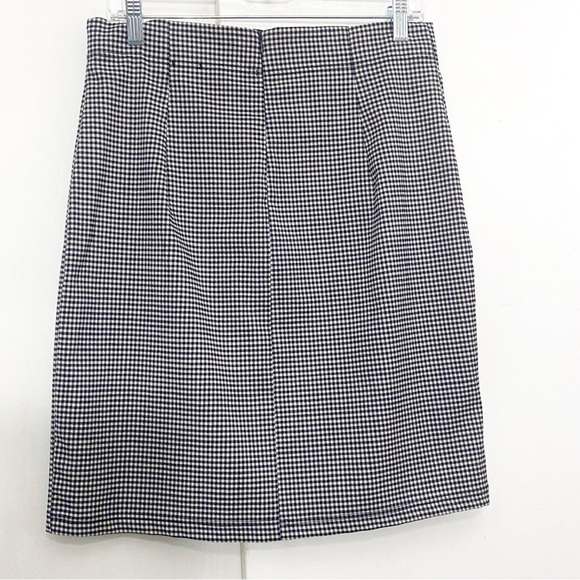 ARMORICA tiny check plaid front and back darts wide waistband back zip skirt 14 - Picture 3 of 5